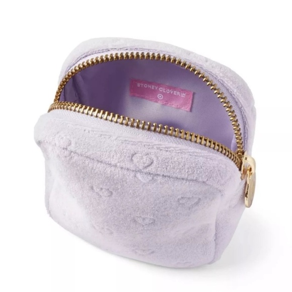 NWT Stoney Clover Lane xTarget Limited Edition Purple Terry Cloth Pouch w/hearts - Picture 3 of 14